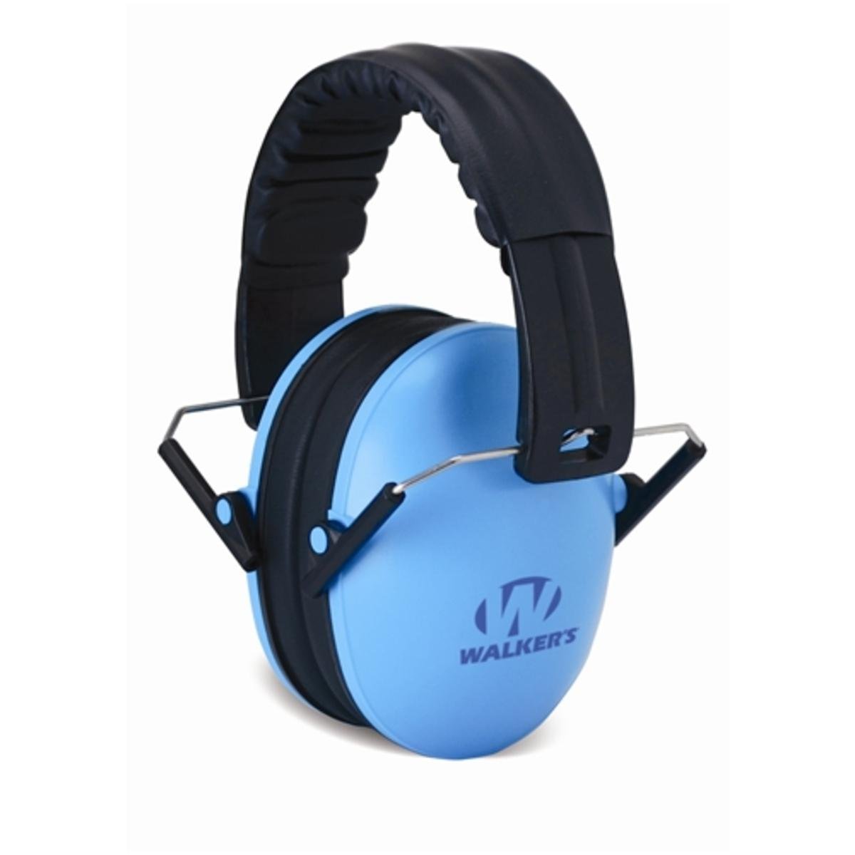Version 1.0.0 Walker's Youth Children’s Low Profile Lightweight Padded Headband Adjustable Folding Noise-Reducing Hearing Protection Earmuffs, Blue, Small - Image 1