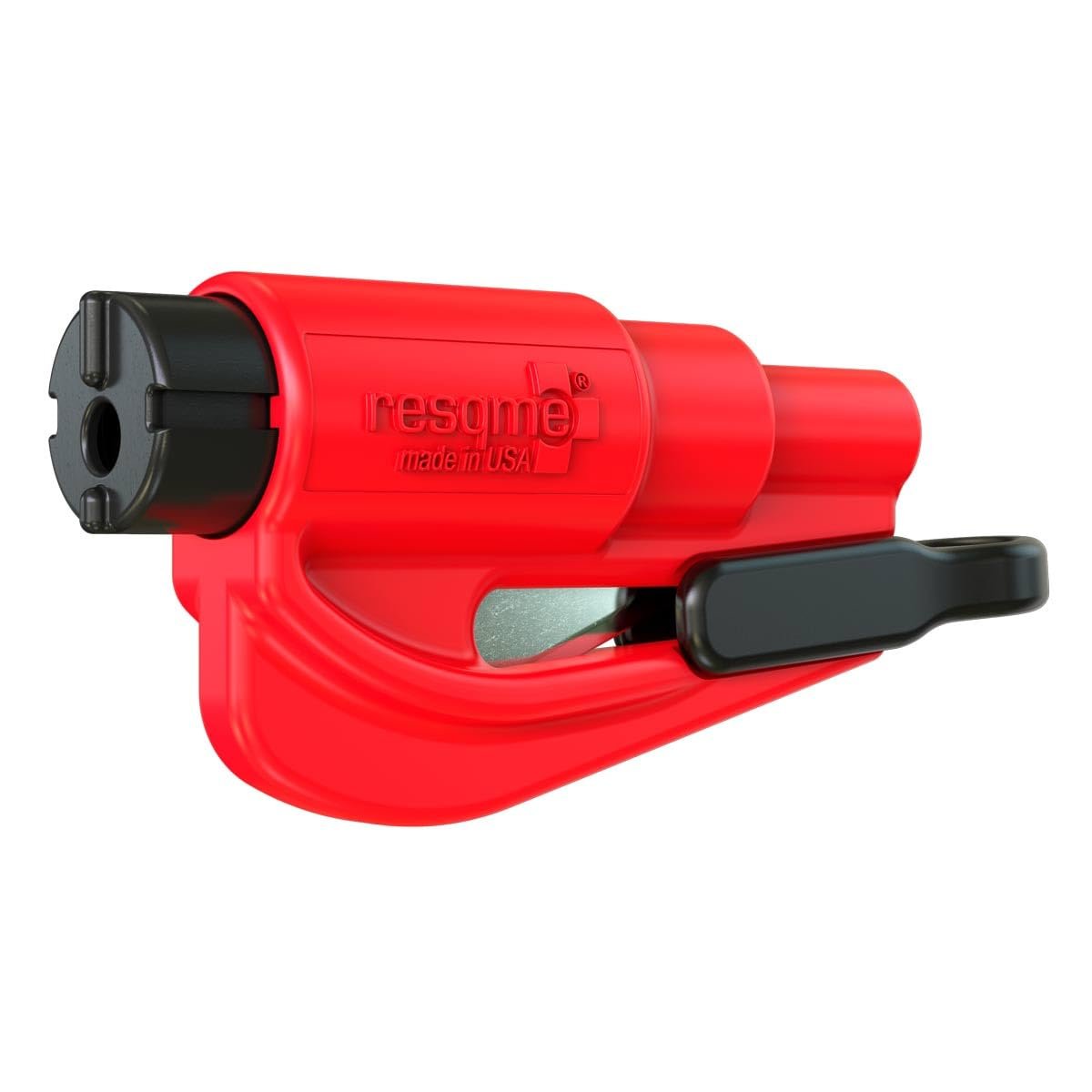 Version 1.0.0 resqme,The Original Emergency Keychain Car Escape Tool, 2-in-1 Seatbelt Cutter and Window Breaker, Made in USA, Red - Compact safety hammer - Image 1
