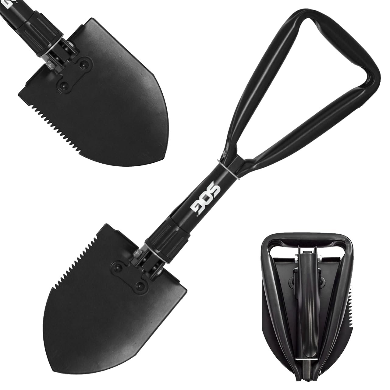 Version 1.0.0 SOG Entrenching Tool- 18.25 Inch Folding Survival Shovel with Wood Saw Edge and Tactical Shovel Carry Case- Black (F08-N) - Image 1