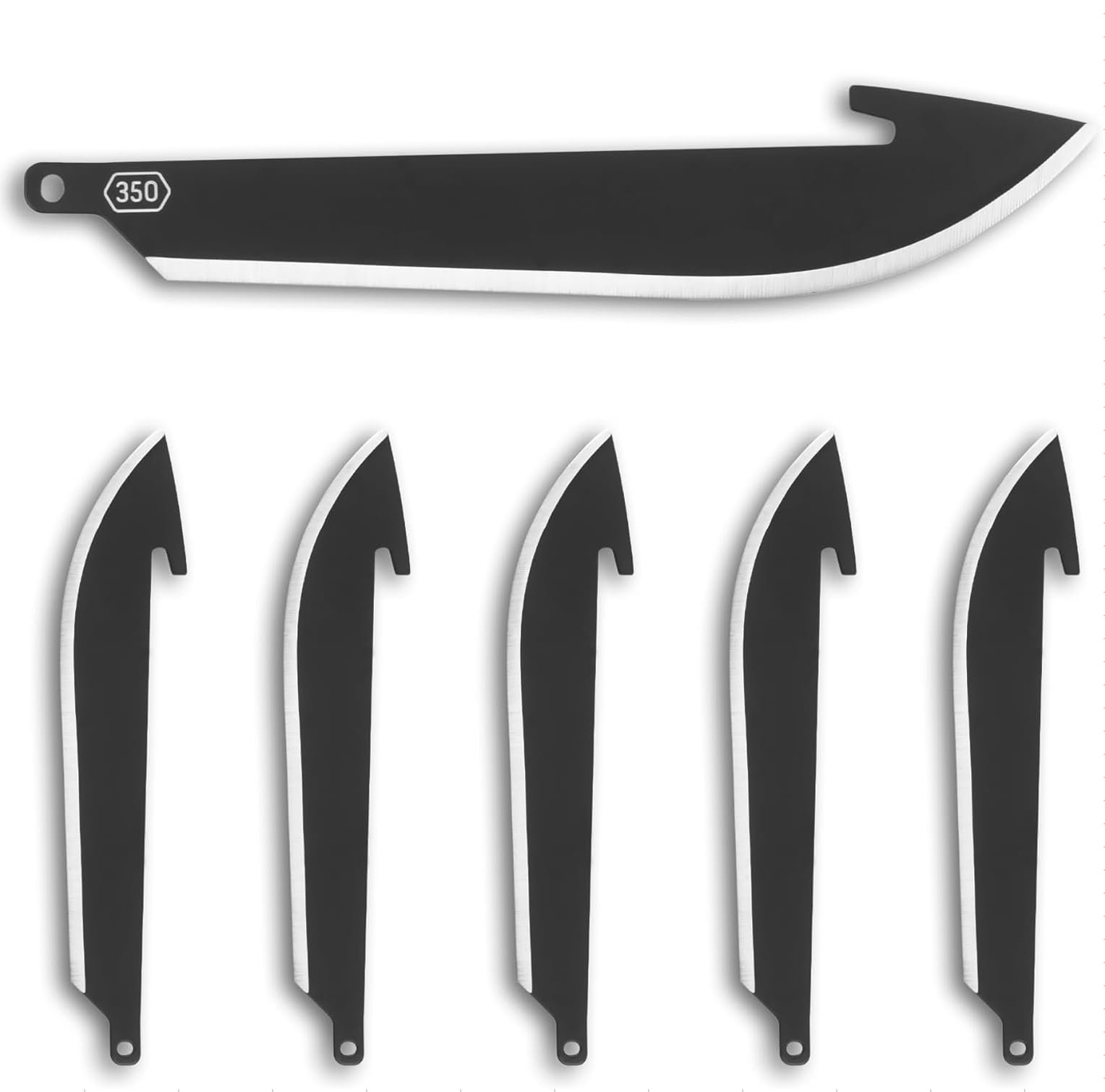 Version 1.0.0 OUTDOOR EDGE RazorSafe 3.5" Black Drop-Point Replacebale Blades-Includes 6 Black EDC Blades for Hunting-Compatible with 3.5" RazorSafe Pocket Knives - Image 1