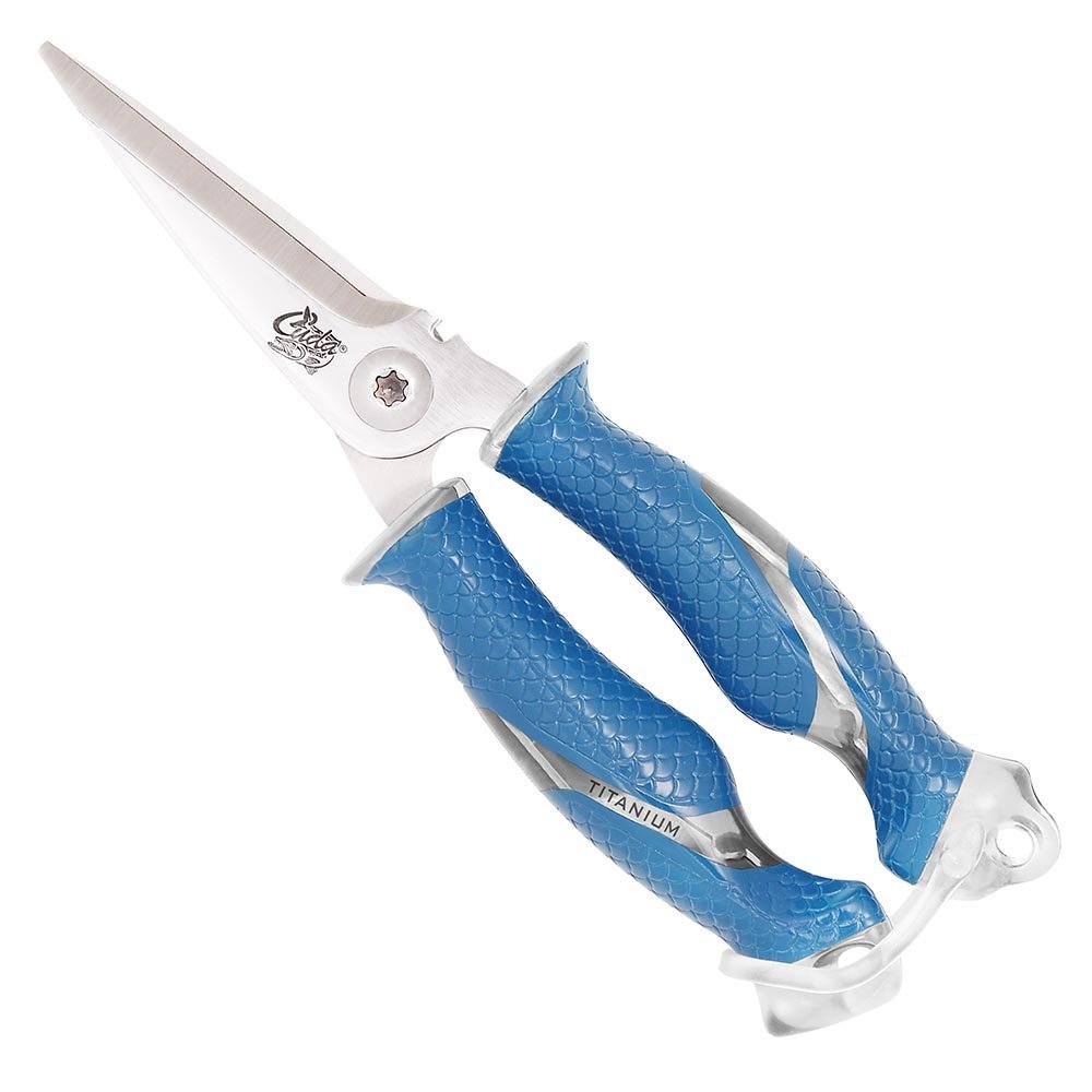 Version 1.0.0 CUDA 8" Titanium Bonded Snips Durable Fishing Wire, Braid, Mono & Fluorocarbon Cutter for Saltwater & Freshwater Use with Internal Spring - Image 1