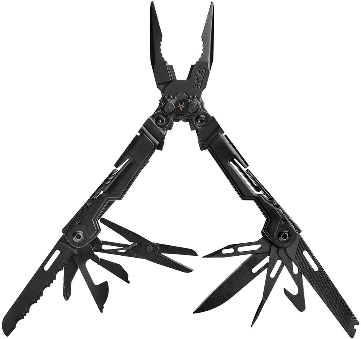 Version 1.0.0 SOG PowerPint Mini Compact Stainless Steel Multi-Tool, 18 Lightweight Specialty Tools & SOG Multitool Pliers Pocket Knife, Black - Image 1
