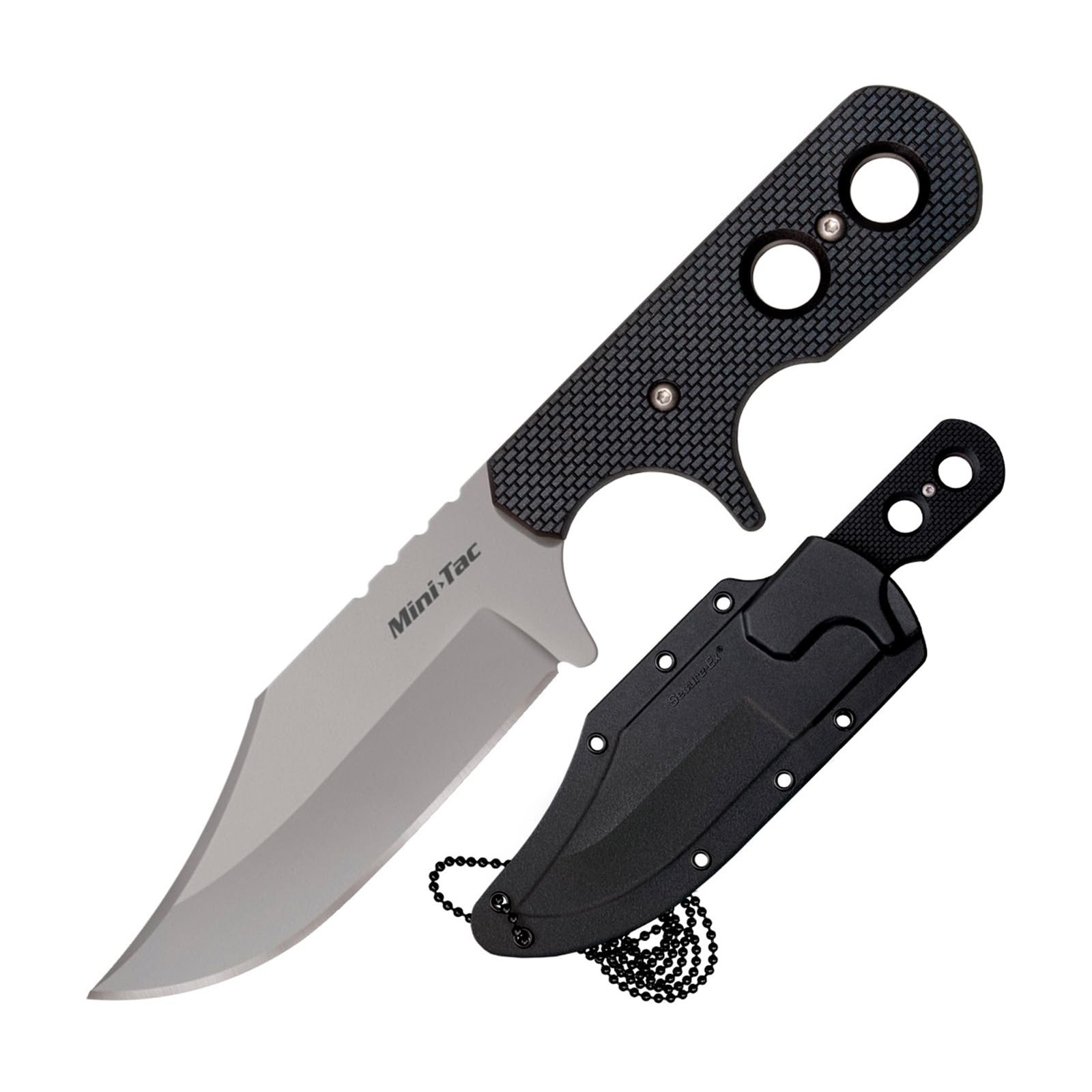 Version 1.0.0 Cold Steel Mini Tac Bowie 3-5/8" Lightweight Durable 8Cr13MoV Stainless Steel Fixed Blade Clip Point Outdoor Hunting Utility Knife, Griv-Ex Handle, Secure-Ex Sheath - Boxed - Image 1