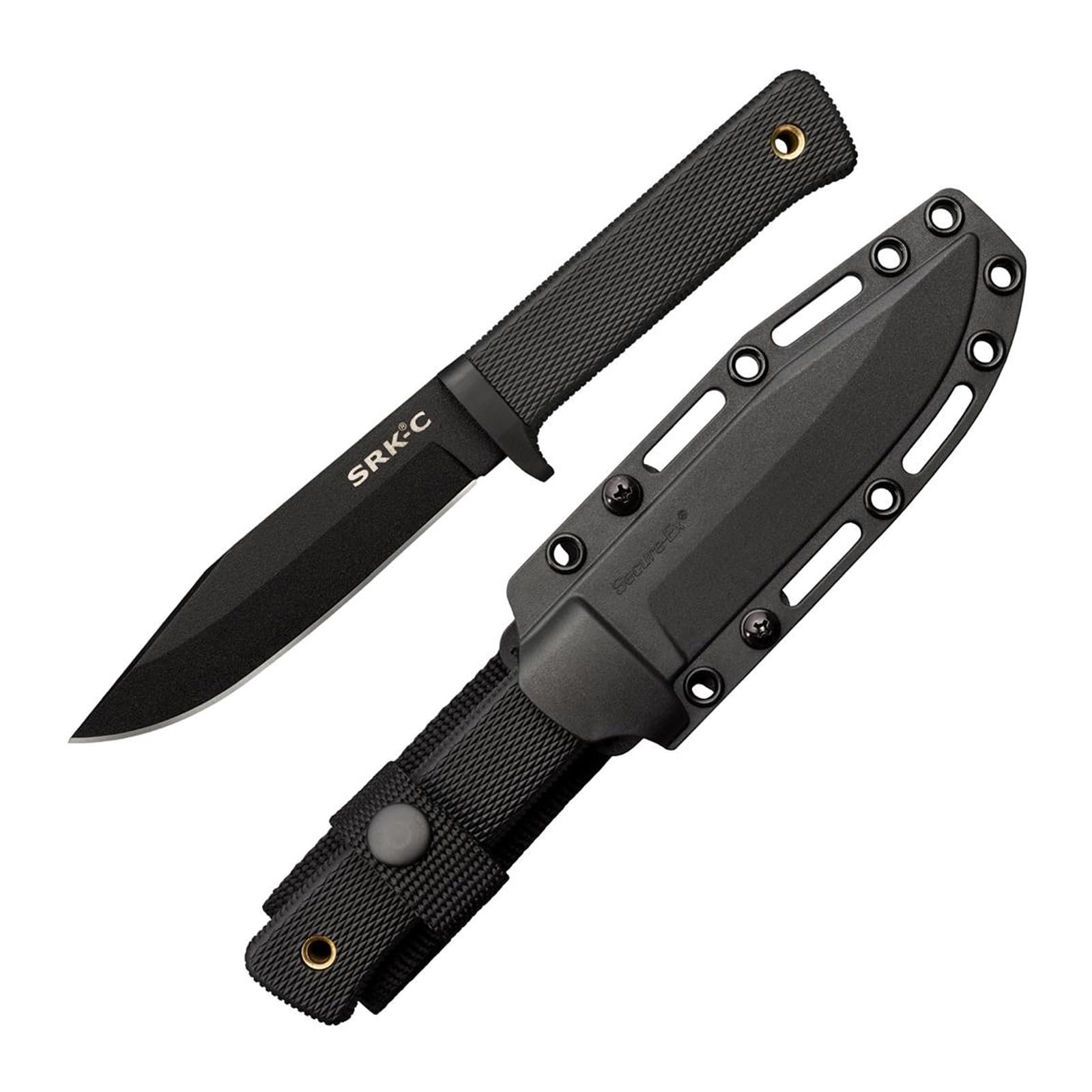 Version 1.0.0 COLD STEEL SRK Compact 5" SK-5 Clip Point Razor-Sharp Blade 4.5" Durable Kray-Ex Handle Tactical Fixed Blade Knife w/Secure-Ex Sheath - Image 1