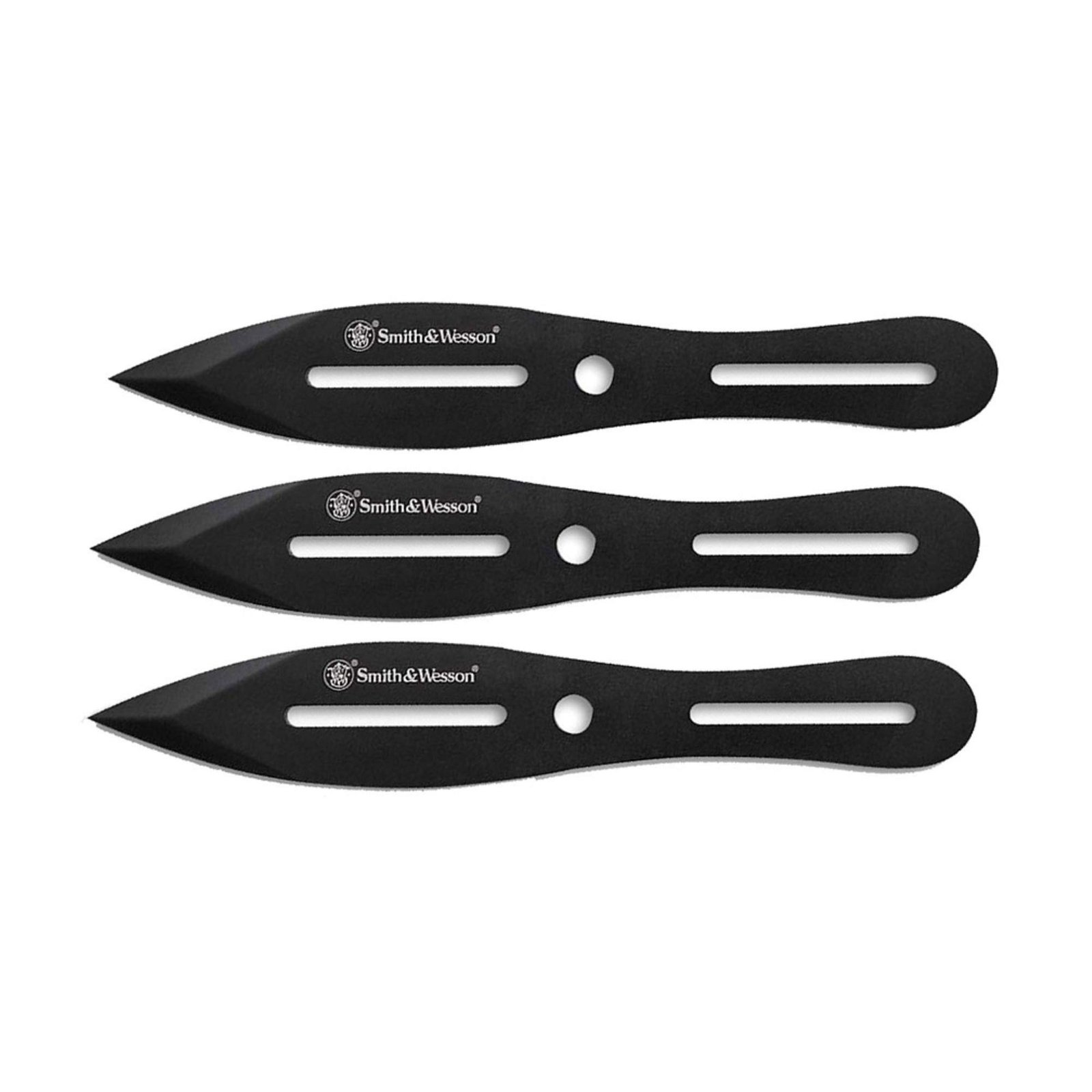 Version 1.0.0 Smith & Wesson 8in Throwing Knives Set 3 Pack with Nylon Belt Sheath and Ergonomic Design for Outdoor, Recreation and Competition - Image 1