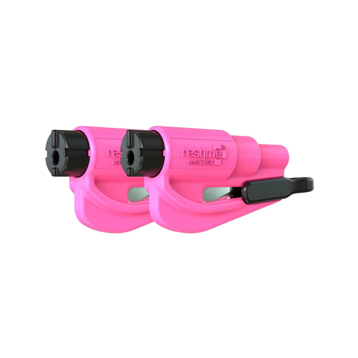 Version 1.0.0 resqme The Original Emergency Keychain Car Escape Tool, 2-in-1 Seatbelt Cutter and Window Breaker, Made in USA, Pink - Compact Emergency Hammer - Image 1