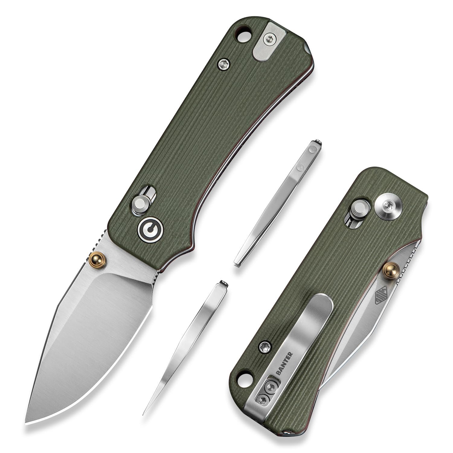 Version 1.0.0 CIVIVI Small Pocket Knife for EDC, Baby Banter 2 - TG Crossbar Lock folding Knife with 2.34" 14C28N Blade Two-toned G10 Handle, Titanium Thumb Stud Opener C24074-1 - Image 1