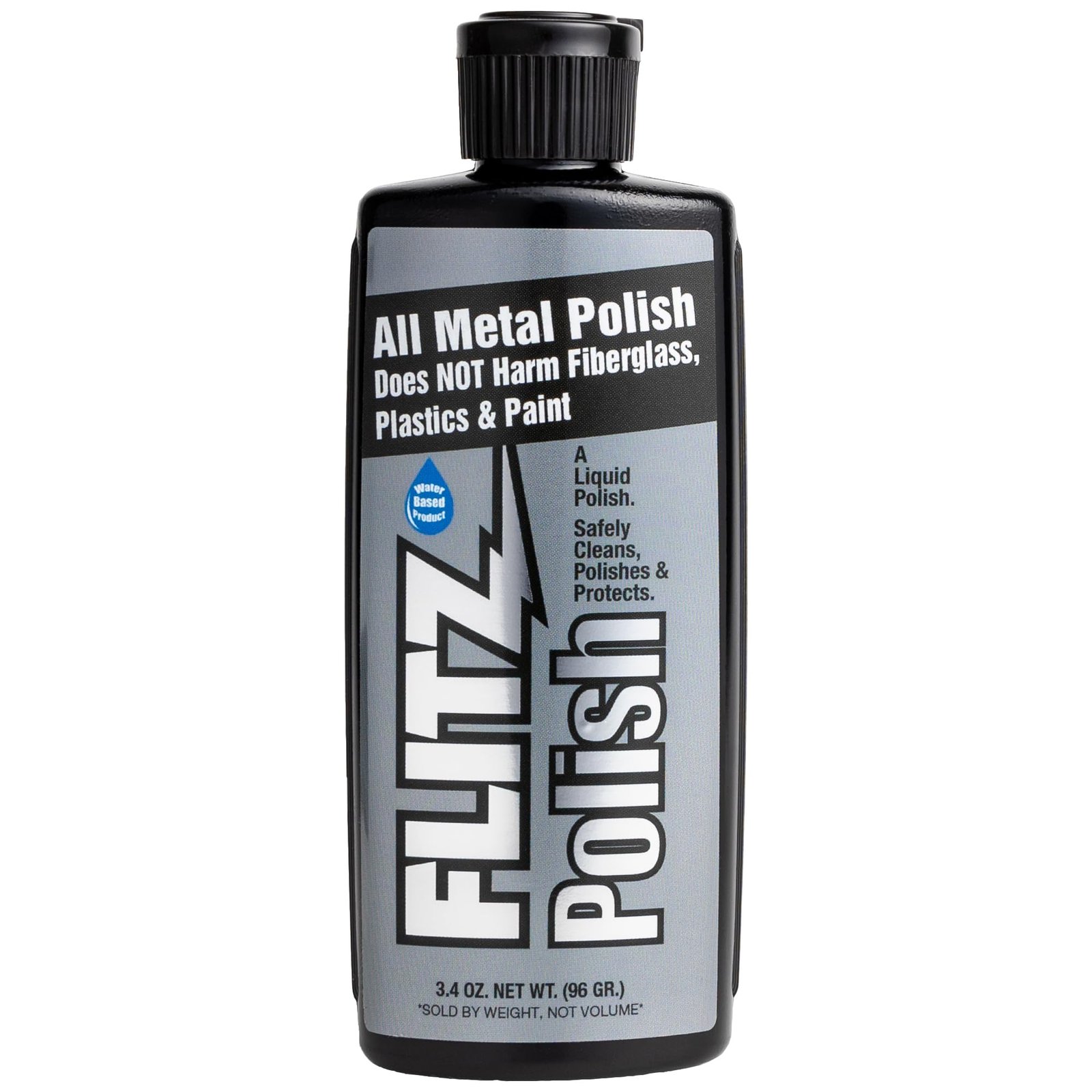 Version 1.0.0 Flitz Multi Purpose Metal Polish Liquid - 3.4oz Bottle of USA-Made Tarnish Remover - For Aluminum, Chrome, Brass, Nickel, Silver - Non-Abrasive Metal Cleaner and Polish, Restorer (1 Pack) - Image 1