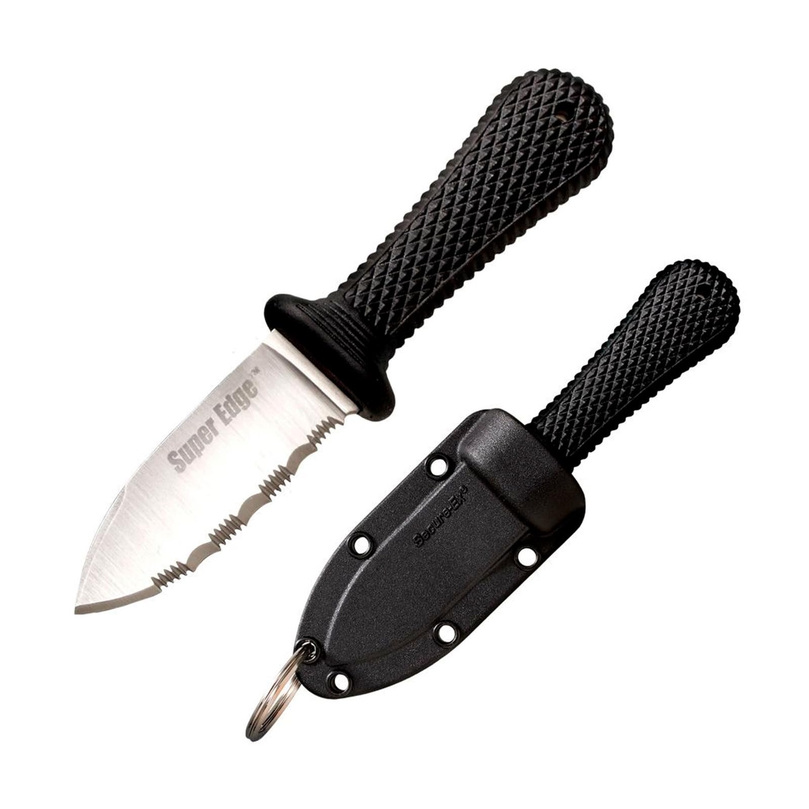 Version 1.0.0 Cold Steel Super Edge 2" Durable Compact Japanese AUS8A Stainless Steel Fixed Blade Drop Point Outdoor Game Hunting Neck Knife, Kray-Ex Handle, Secure-Ex Sheath - Image 1
