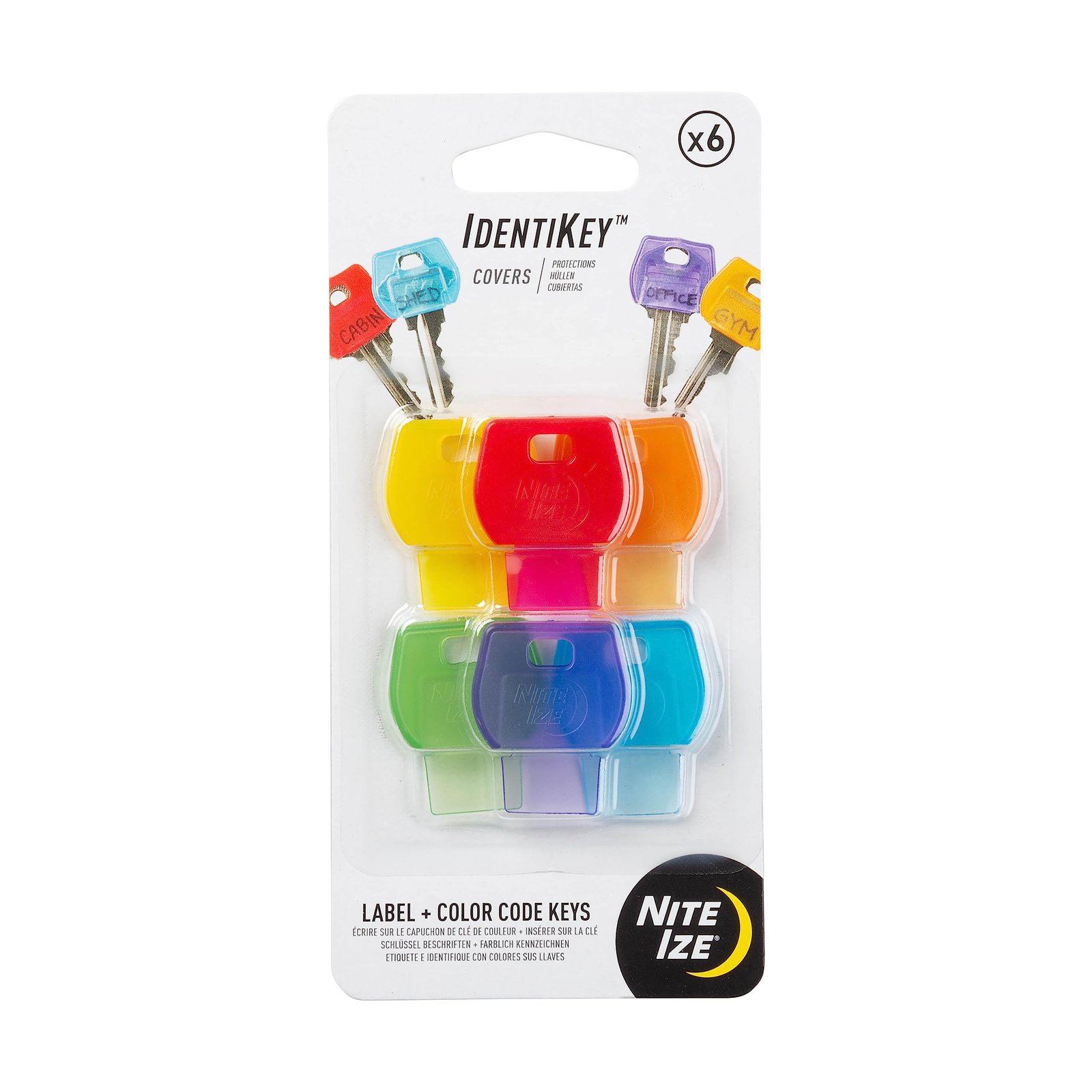 Version 1.0.0 Nite IZE IdentiKey Covers, Color Coded ID Key Labels, Key Identifier Caps, Assorted 6 Pack - Image 1