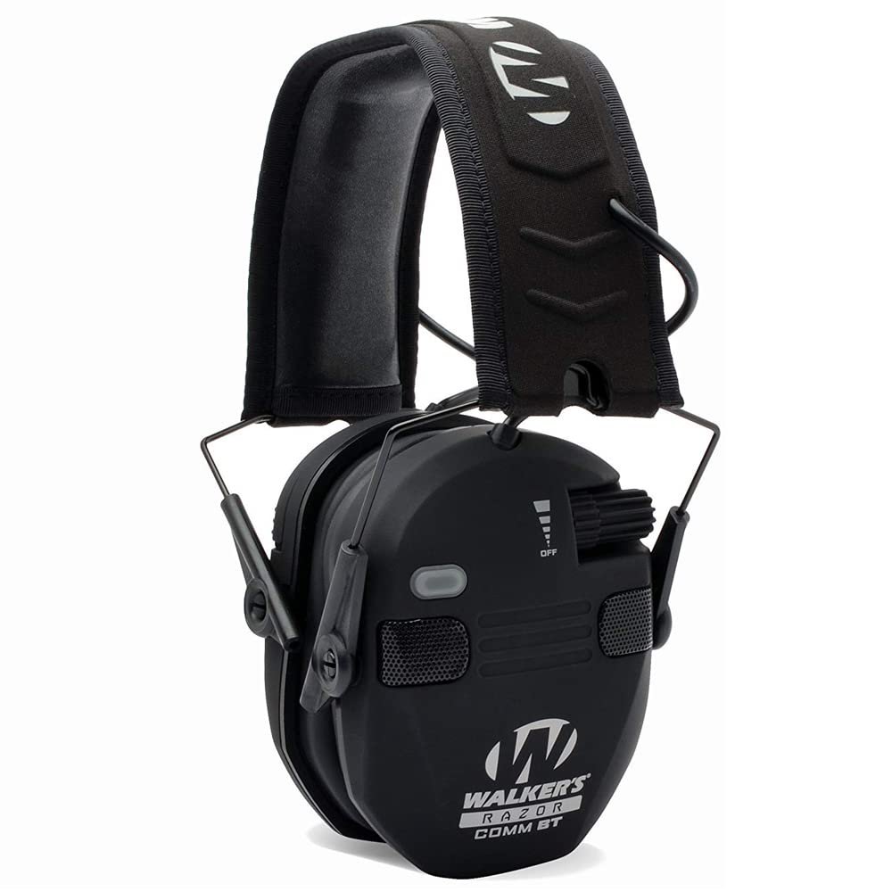 Version 1.0.0 WALKER'S Razor Electronic Quad Muff w/ Bluetooth | 4 Mics 360-Degree Sound Capture 23dB NRR Hearing Protection Range Shooting Earmuffs w/ 2 AAA Batteries, Black - Image 1